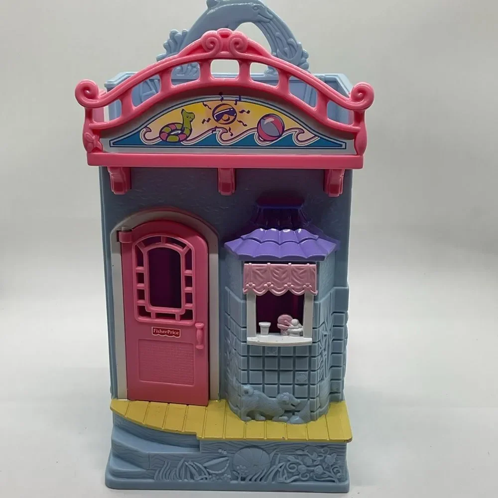 Vintage Fisher-Price Blue, Pink & Purple Sweet Streets Seaside Play Shop